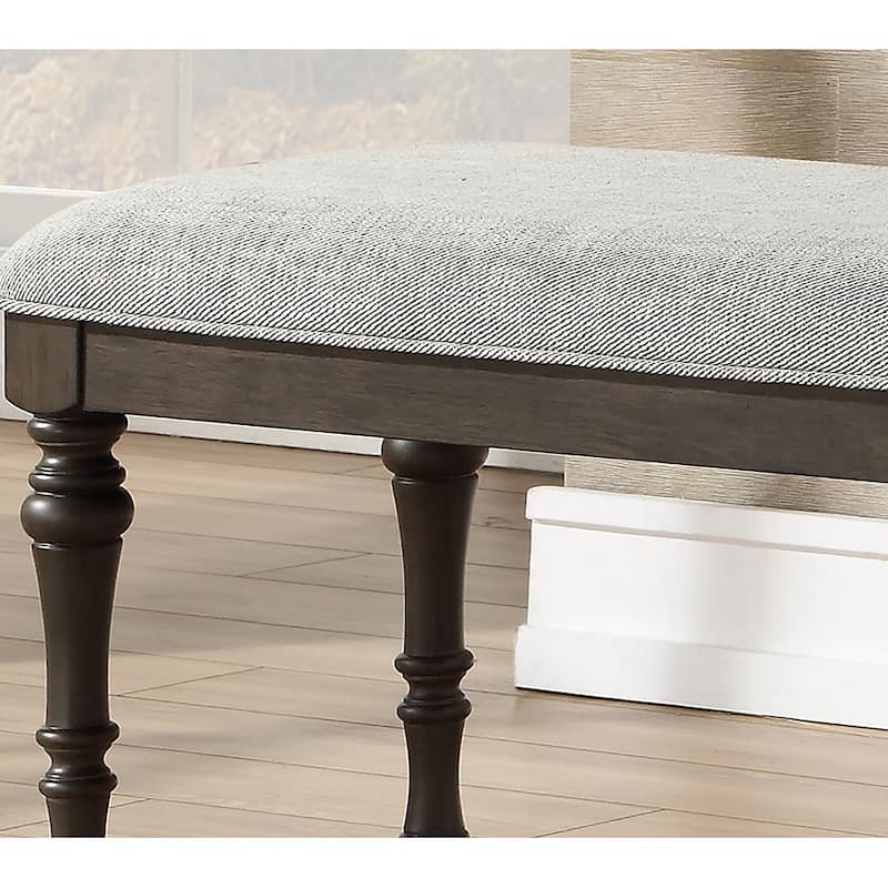 Steve Silver Lockwood 50-inch Gray Fabric Upholstered Modern Farmhouse Bench