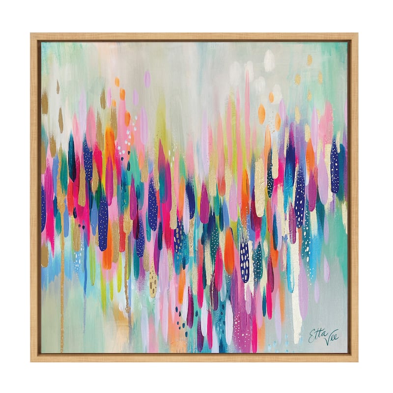 Kate and Laurel Sylvie Brushstroke 154 Framed Canvas by Jessi Raulet