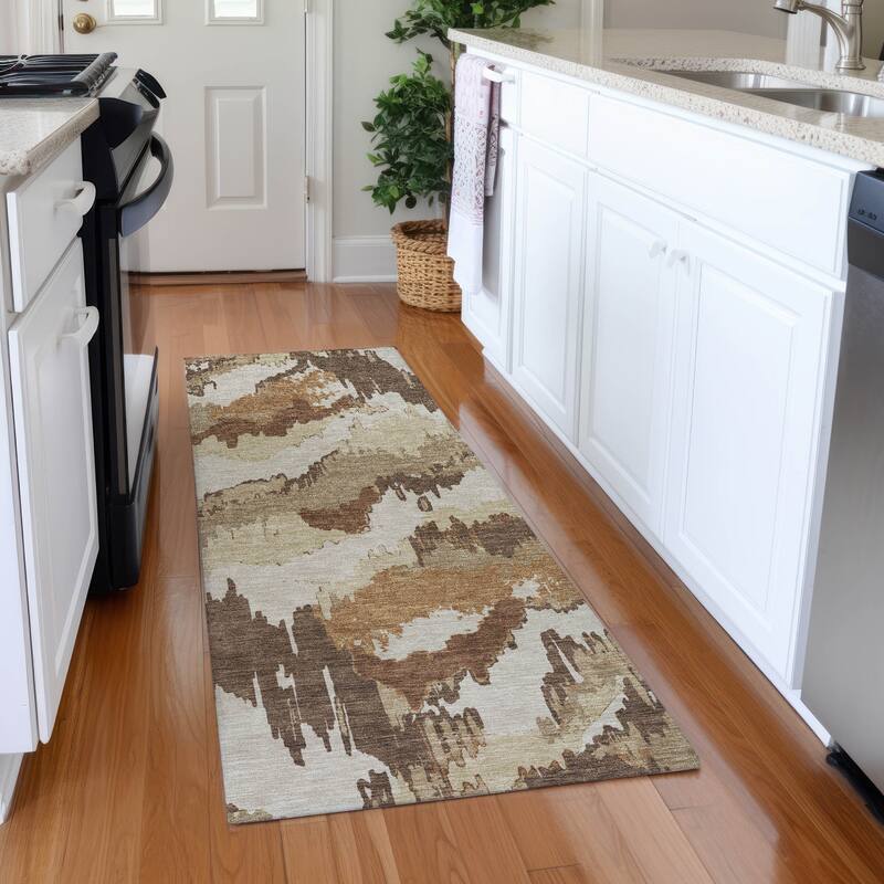 Premium Washable Super Soft Modern Ziggy Mayfield Rug - Chocolate - 2'3" x 7'6"