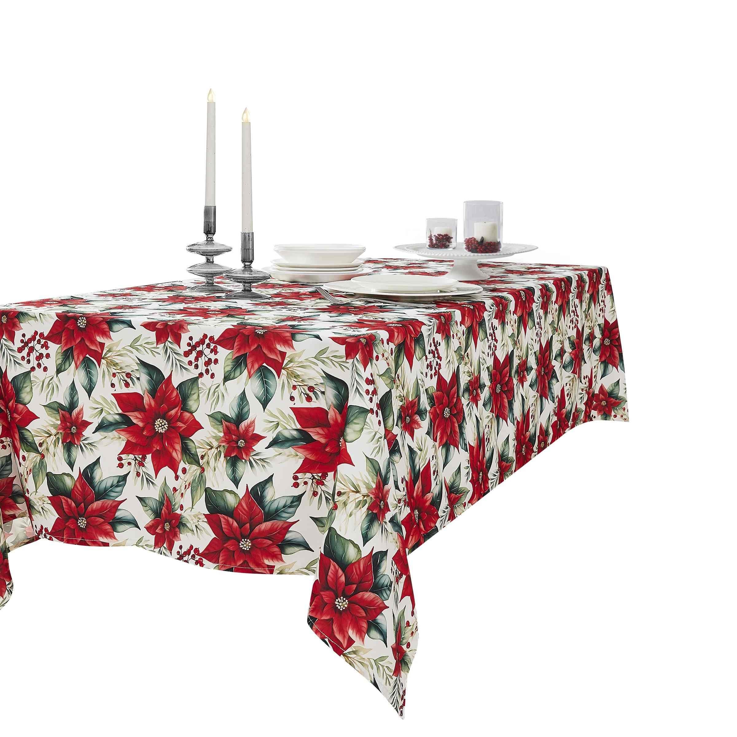 Avanti Poinsettia 60'" x 102" Tablecloth