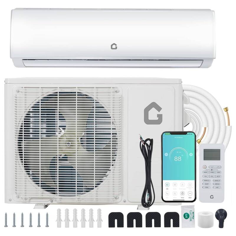 24 SEER2 9,000 BTU Mini Split Wall-Mounted Air Conditioner with Heating, Rooms up to 450 Sq.Ft. - N/A - White