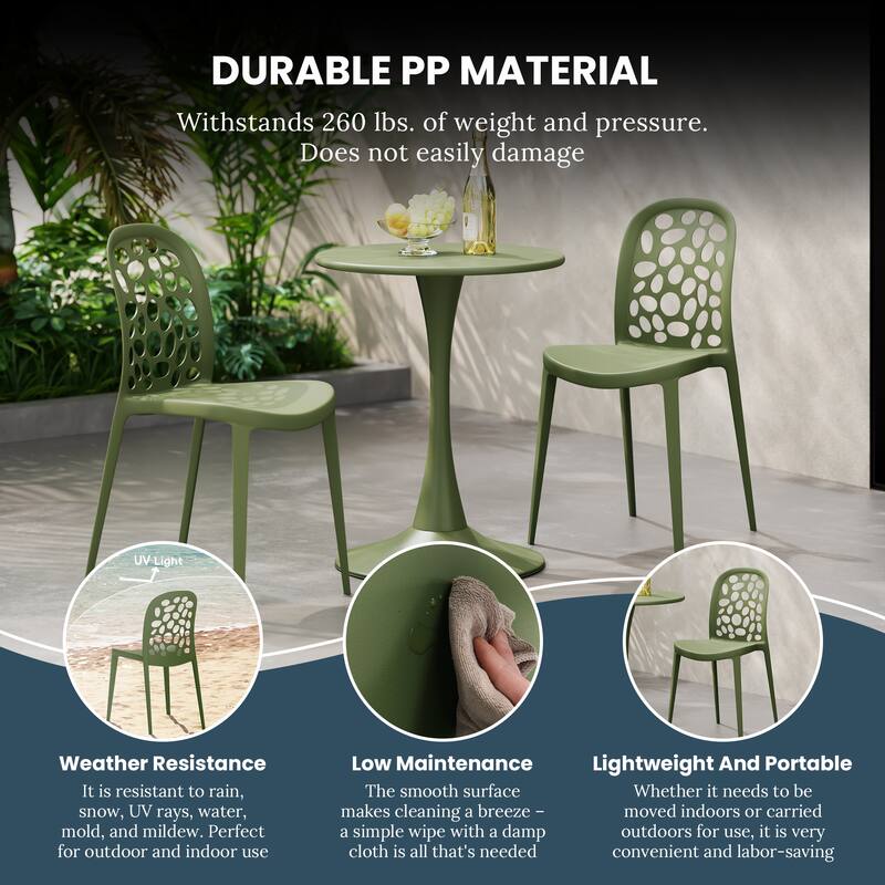 Frond and Form Outdoor Stacking Dining Side Chair (Set of 2)