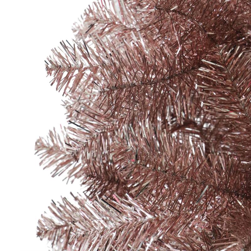 Puleo International 4.5' Pre-Lit Rose Gold Artificial Christmas Tree with 150 Warm White LED Lights - 4.5