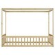 preview thumbnail 29 of 31, American Design Wooden Canopy Twin Size Floor Bed with Fence and Guardrails