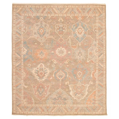 ECARPETGALLERY Hand-knotted Modern Oushak Brown Wool Rug - 8'2 x 10'0