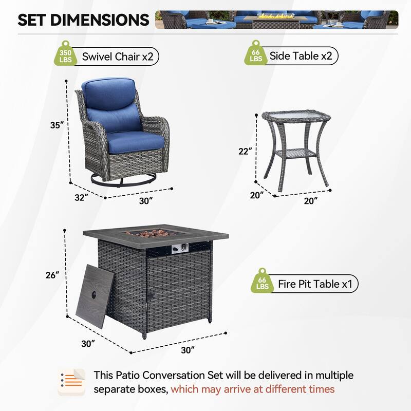 Outdoor Swivel Glider Chair Patio Chairs with 5-Inch Thick Cushions
