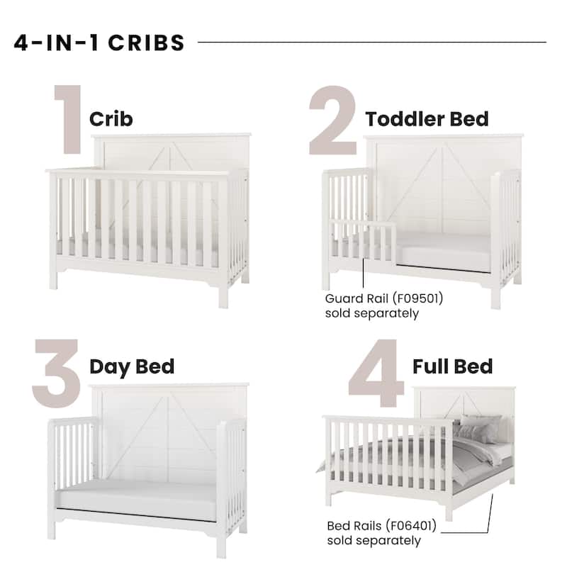 Forever Eclectic Woodland 4-in-1 Convertible Baby Crib