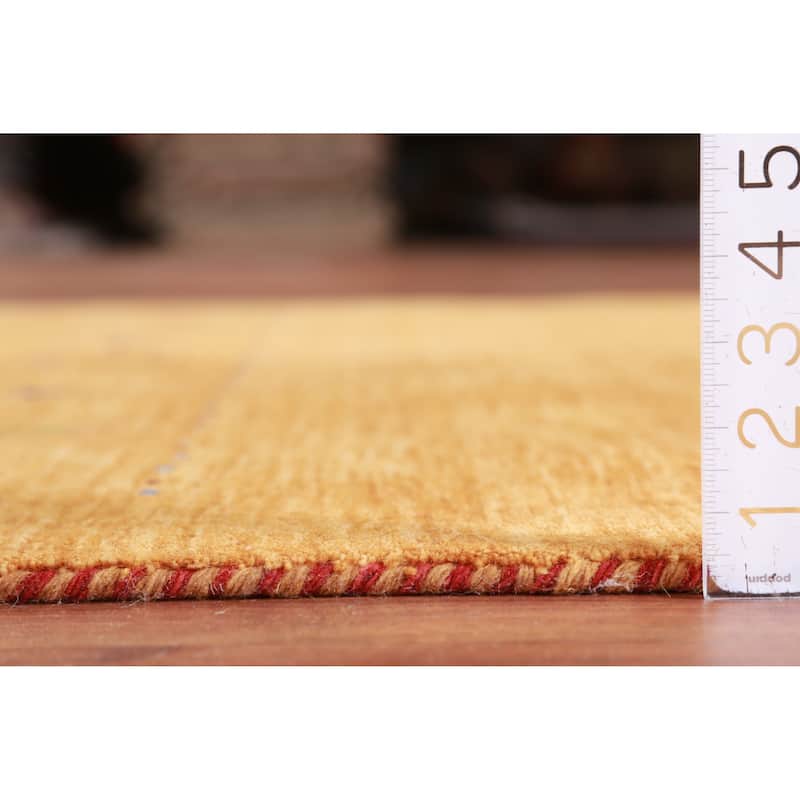 Hand Knotted Oriental 100% Wool Carpet Tribal Animal Pictorial Oranges & Rust Gabbeh Area Rug - 8' 0'' X 4' 10''