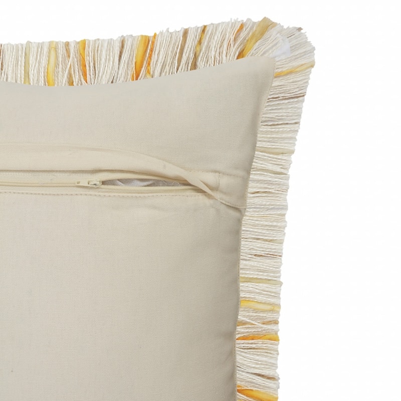 HomeRoots 20" X 20" Black Gold And White Polyester And Cotton Blend Geometric Zippered Pillow