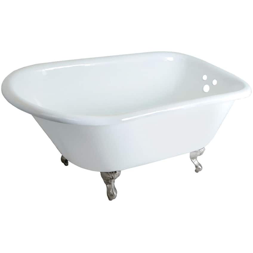 Kingston Brass Aqua Eden 48" Clawfoot Cast Iron Soaking Tub with