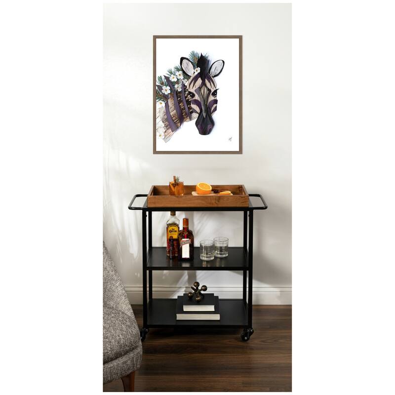 Kate and Laurel Zebra by Madeline Jeppesen Framed Canvas Wall Art Print