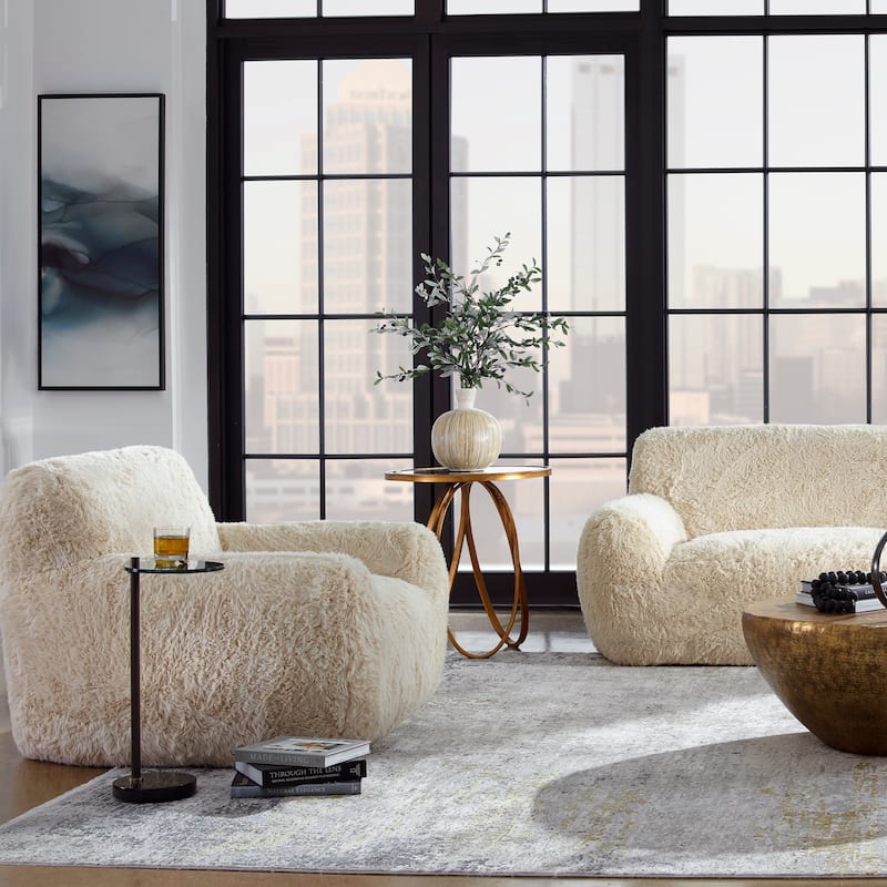 Uttermost Abide Sheepskin Accent Chair - 51"W x 31"H x 42"D