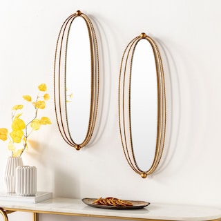 Artistic Weavers Kazem Modern Oval Gold Framed Mirror Set