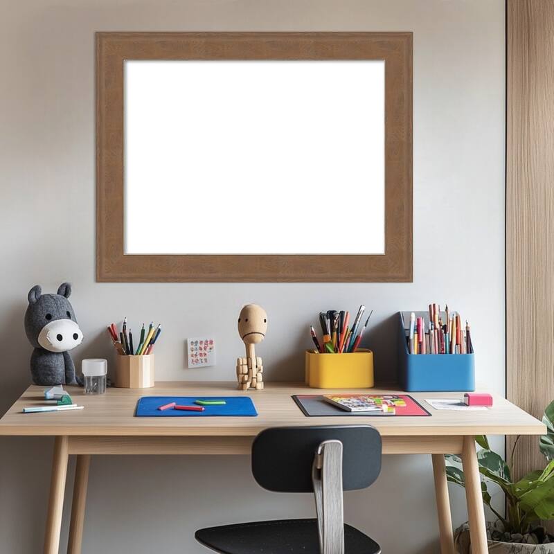 Amanti Art Alta Brown Grey Framed Dry Erase Magnetic Board