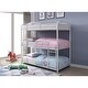 preview thumbnail 1 of 2, White Full Size Metal Triple Bunk Bed with Ladder and Fence for Kids White