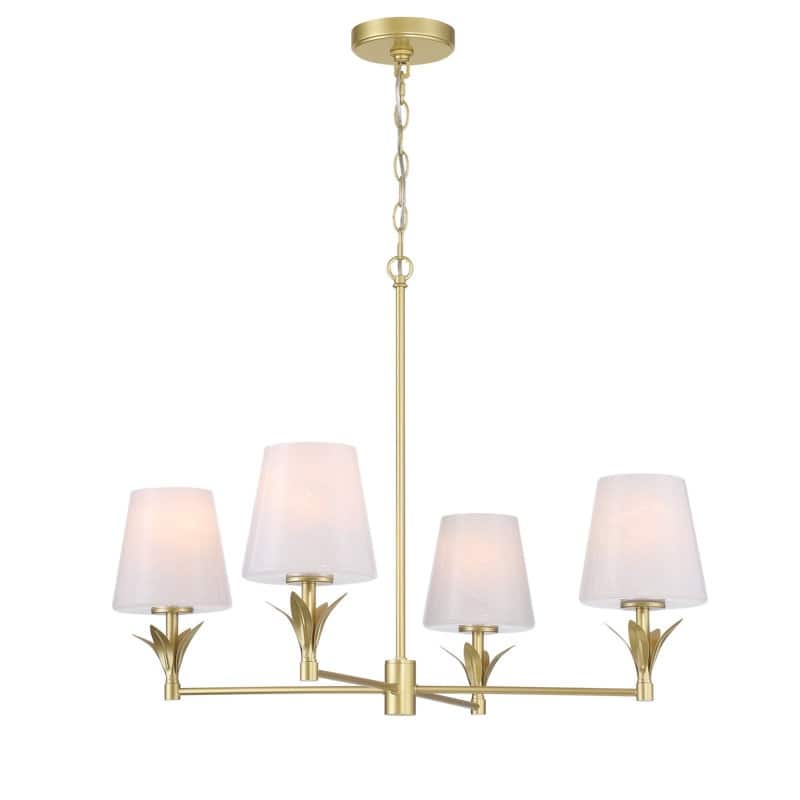 Acroma - 4 Light Gold Steel & Glass Dimmable Modern Linear Chandelier - N/A
