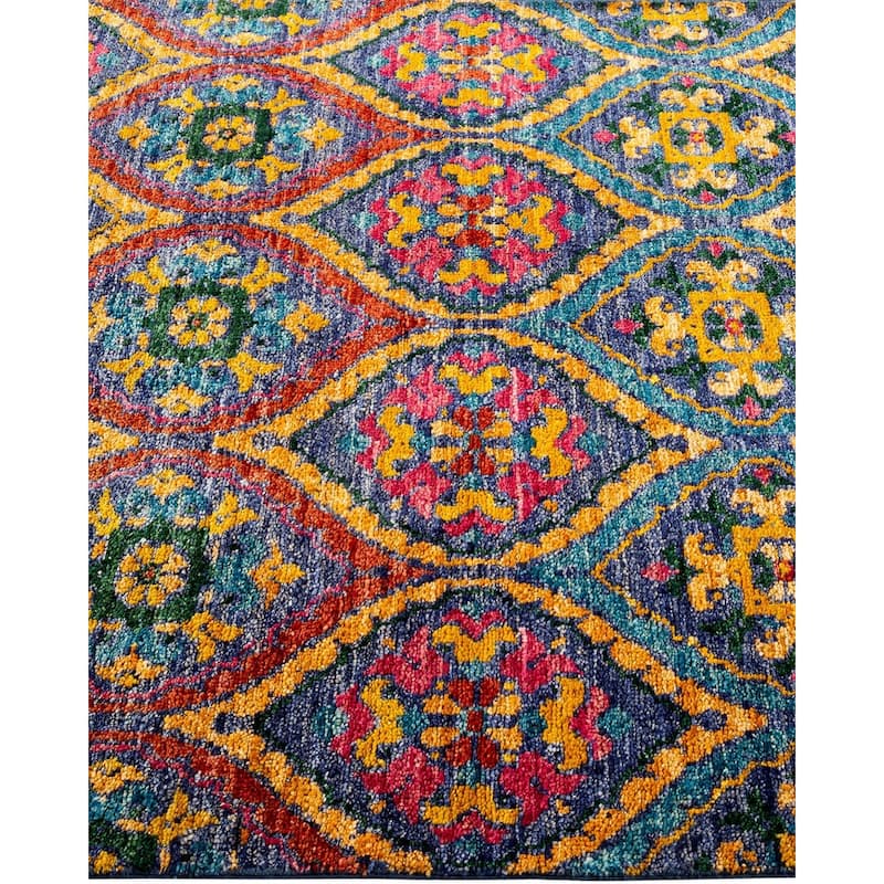Overton Hand Knotted Wool Vintage Inspired Modern Contemporary Modern Multi Area Rug - 4' 0" x 6' 0"