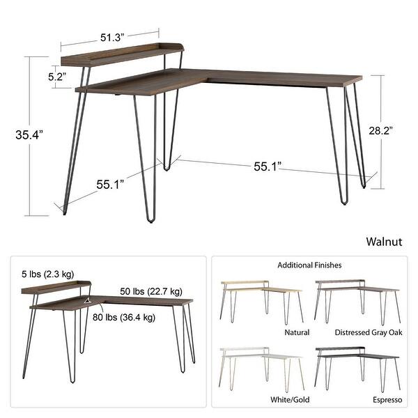 Lshaped Computer Desk with Riser Bed Bath & Beyond 38387328