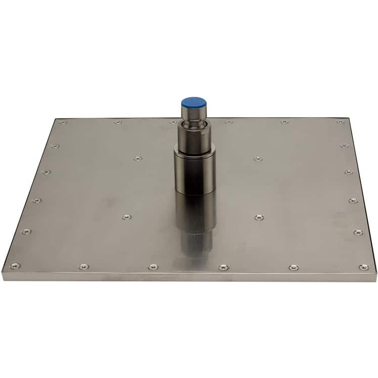 brushed nickel wall mounted 12 inch 3 LED lights rain head 3 way digital display anti scald shower system - 7'6" x 10'9"