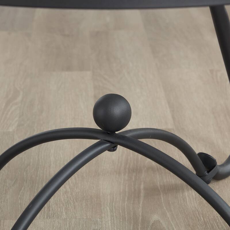 2-Piece Tempered Glass Coffee Table Set - Round End Side Table with Sturdy Construction"