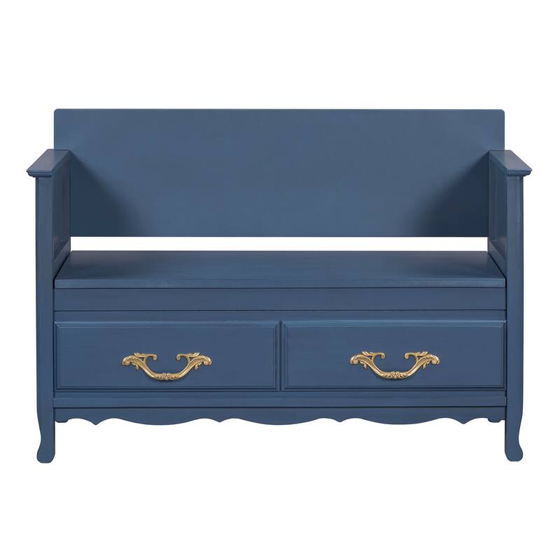 Shoe Bench with Removable Cushion,Hidden Storage and Back