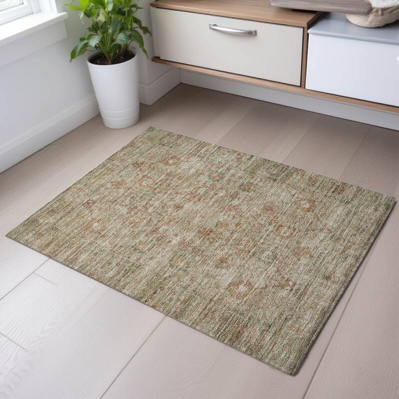 Premium Washable Super Soft Traditional Vintage Mayfield Rug - Beige - 1'8" x 2'6"