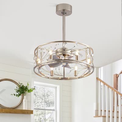 20 IN Satin Nickel Morden Ceiling Fan with Light Remote