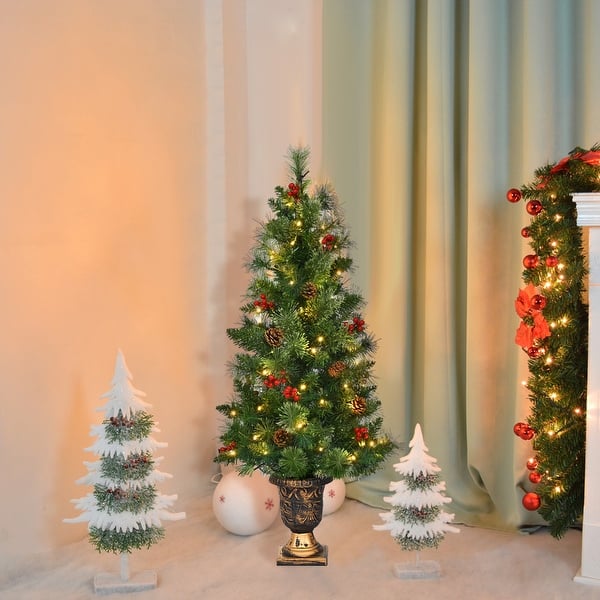 Shop Costway 3ft Pre Lit Christmas Entrance Tree In Urn W