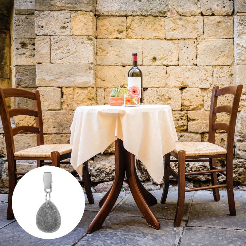 8PCS Marble Water-Drop Shape Tablecloth Weights with Metal Clip