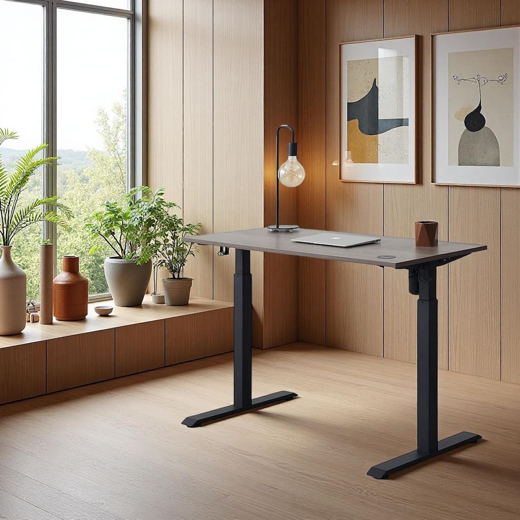KOWO Electric Standing Desk 48" Height Adjustable Sit Stand Workstation w/Memory Preset, Home Office Desk