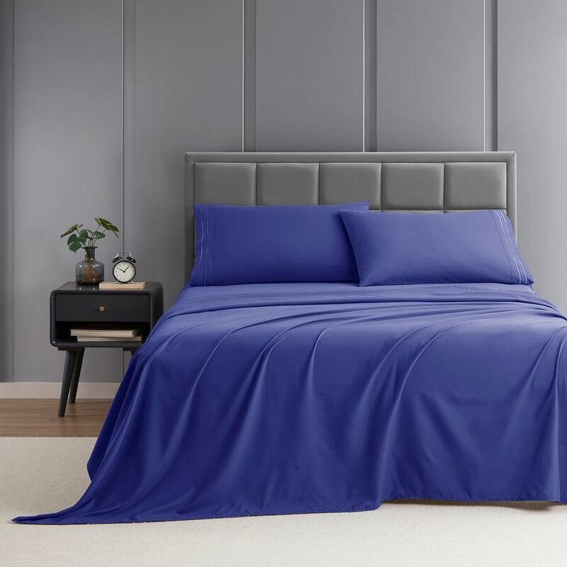 Clara Clark Premium 1800 Series Ultra-soft Deep Pocket Bed Sheet Set - RV/Short Queen - Royal Blue