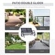 preview thumbnail 9 of 7, Outsunny 2-person Black Outdoor Double Rocker Glider Bench