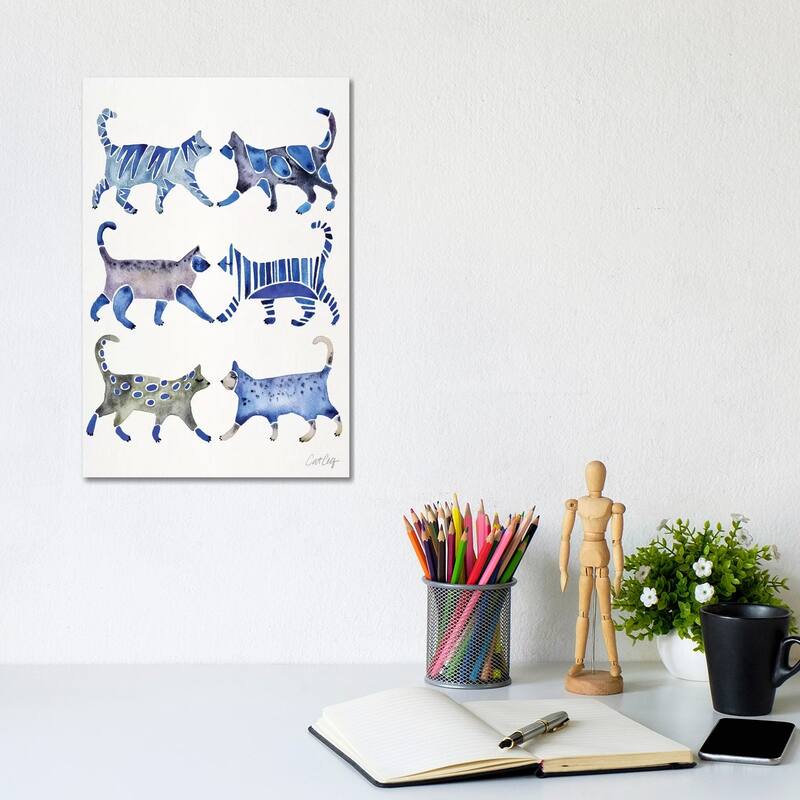 iCanvas "Blue Cat Collection" by Cat Coquillette Canvas Print - 12x8x0.75