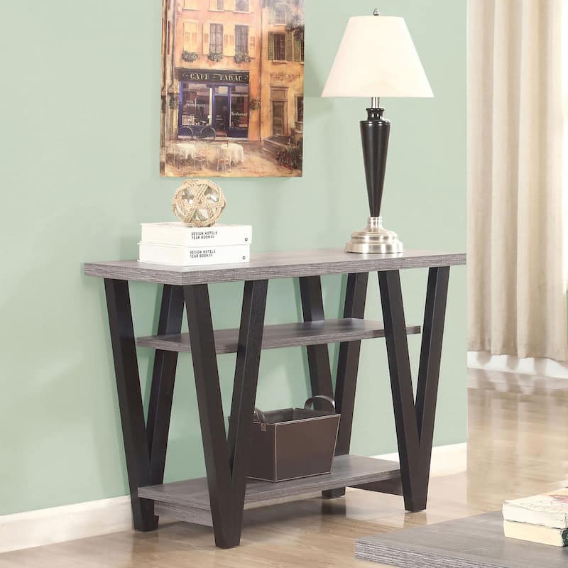Sleek and Stylish Sofa Table with Ample Storage and Elegant Design - Grey-1
