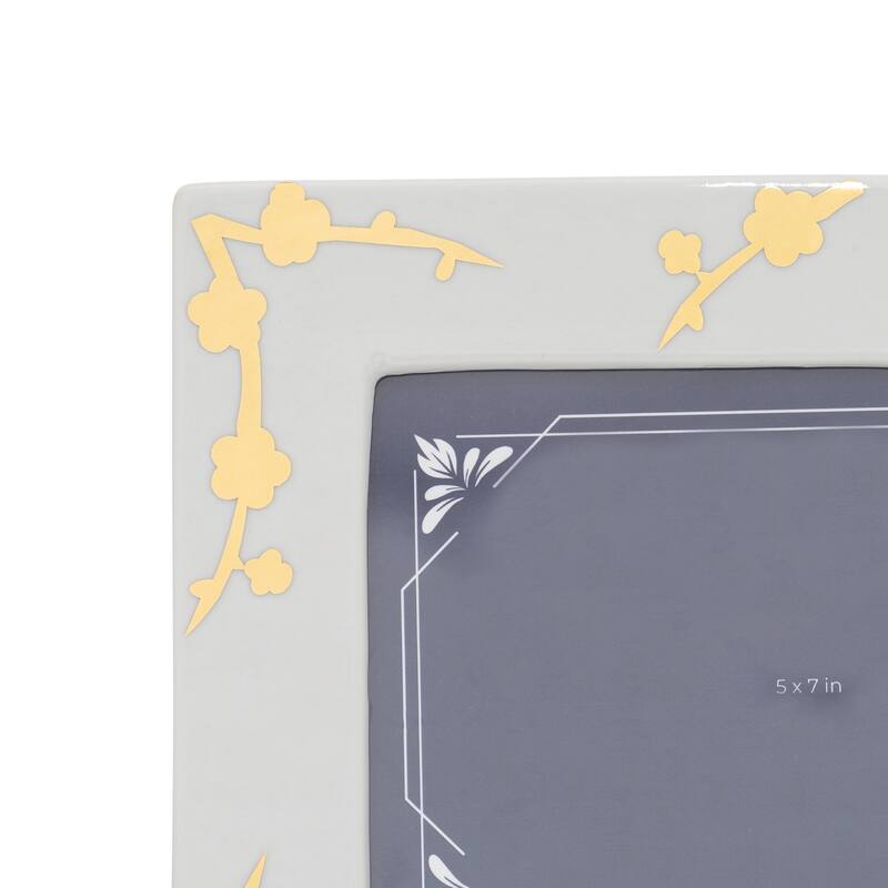 Sagebrook Home Ceramic Cherry Blossom Photo Frame, Rectangle, Cherry Blossom