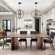 preview thumbnail 2 of 8, Modern 6-Light Black Gold Starburst Chandelier Orb Pendant Lights for Dining Room - 18" W x 20.5" H