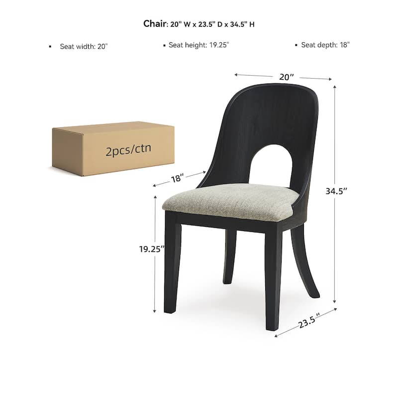 Signature Design by Ashley Rowanbeck Black/Gray Single Dining Chair - 20" W x 23.5" D x 34.5" H