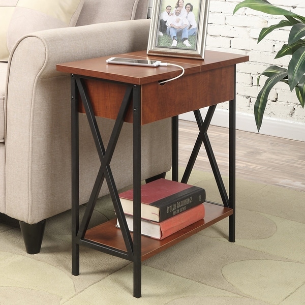 Carbon Loft Ehrlich Flip-top End Table with Changing Station. Opens flyout.