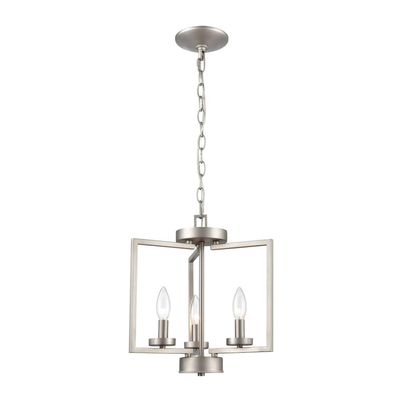 Elk Home West End Brushed Nickel Metal 3 Light Semi Flush Mount