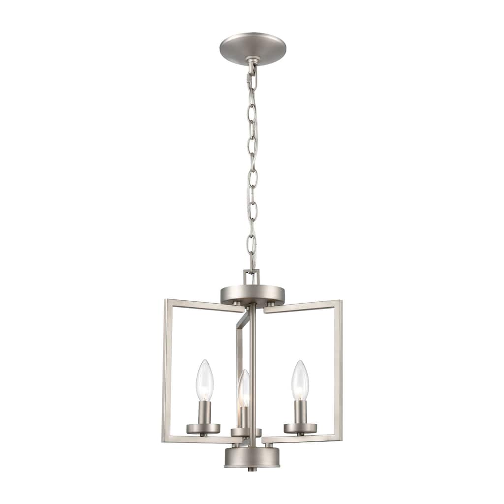 Elk Home West End Brushed Nickel Metal 3 Light Semi Flush Mount