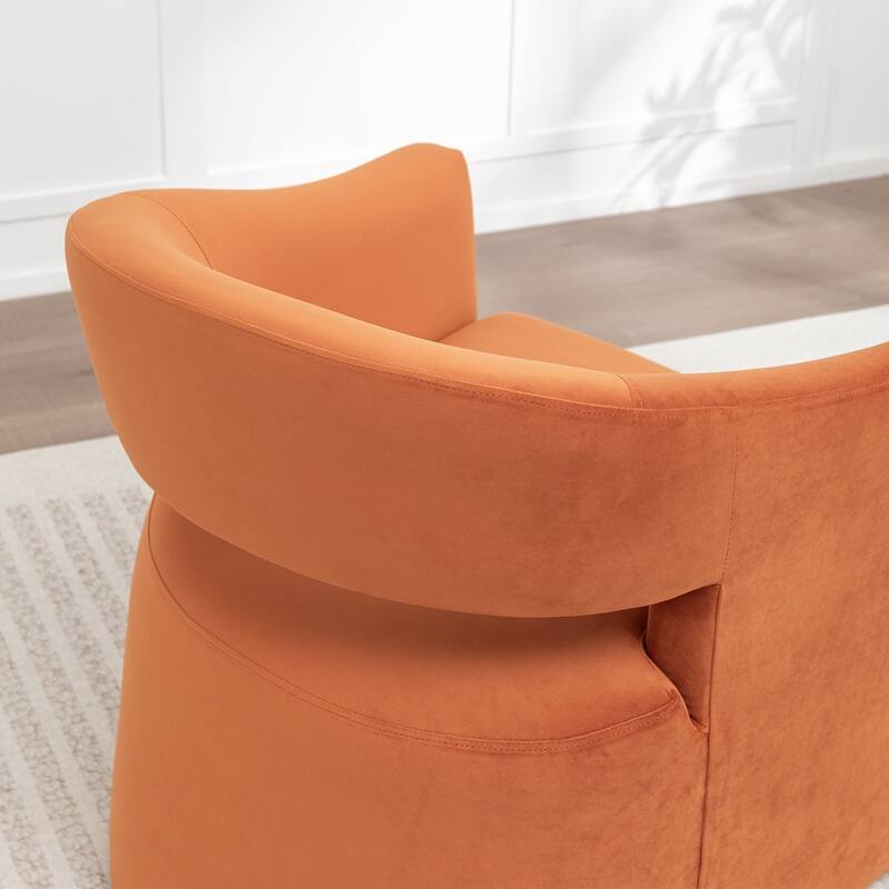 SEYNAR Modern Glam Velvet Accent Armchair Open Back with Ottoman