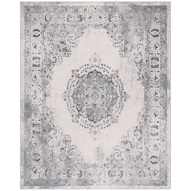 SAFAVIEH Odyssey Nagihan Shabby Chic Oriental Rug - 9' x 12' - Grey/Ivory