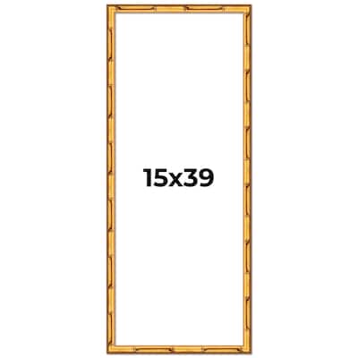 15x39 Frame Gold Bamboo Picture Frame Modern Photo Frame Includes UV Acrylic Shatter Guard Front Acid Free Foam Backing Board