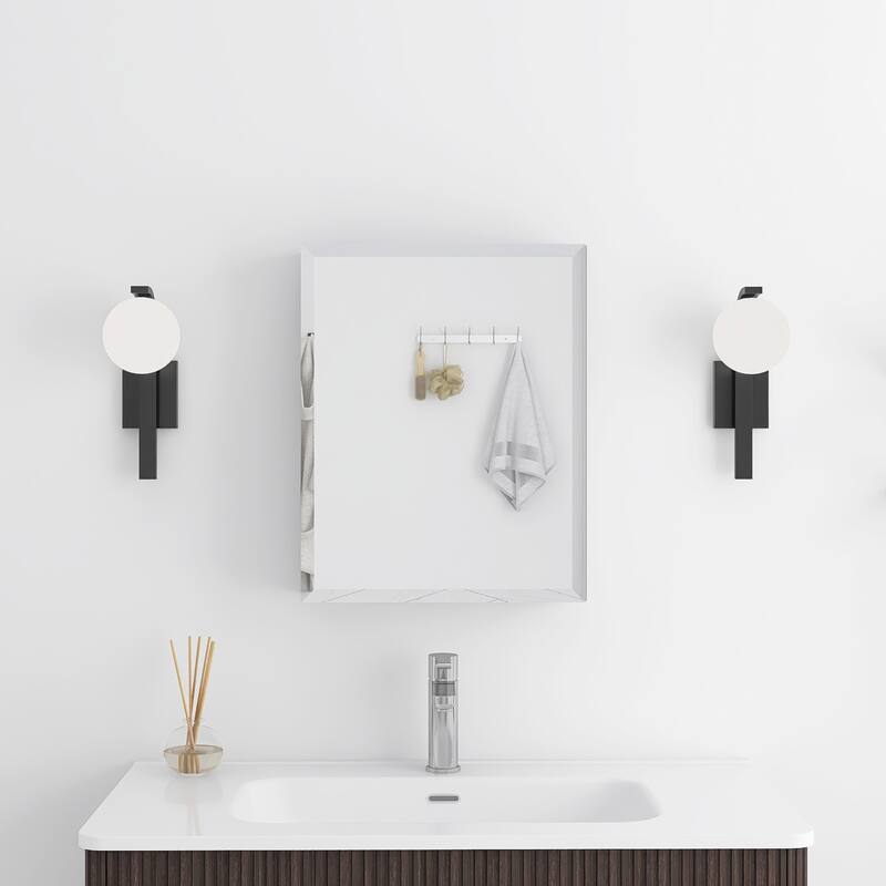 Rectangular Aluminum Medicine Cabinet with Mirror