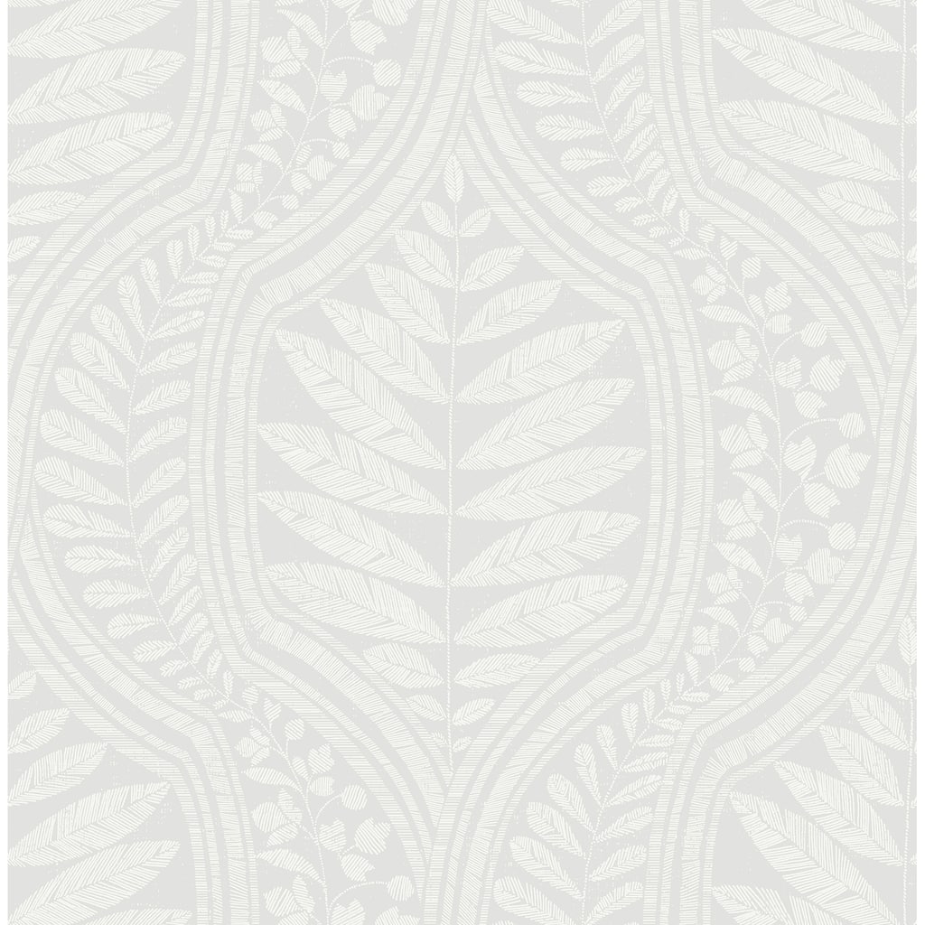 Scott Living Foliate Grey Peel and Stick Wallpaper