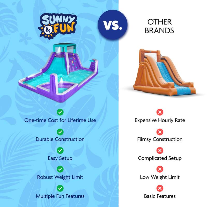 Sunny & Fun Four Corner Inflatable Water Slide Park