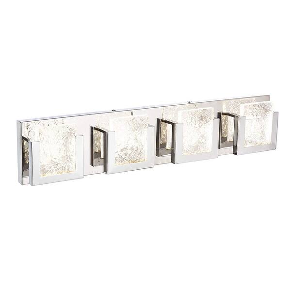 slide 2 of 6, Dyconn Faucet Castle 4-light Frozen Ice Block Bathroom Vanity Light