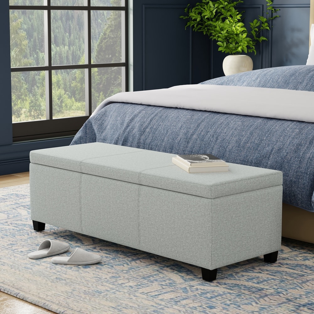 WYNDENHALL Franklin 48-in. Wide Contemporary Rectangular Storage Ottoman