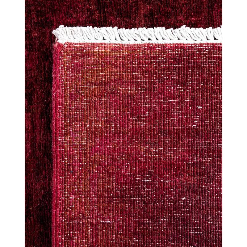 Contemporary Overdyed Wool Hand Knotted Runner - 3' 0" x 17' 4"