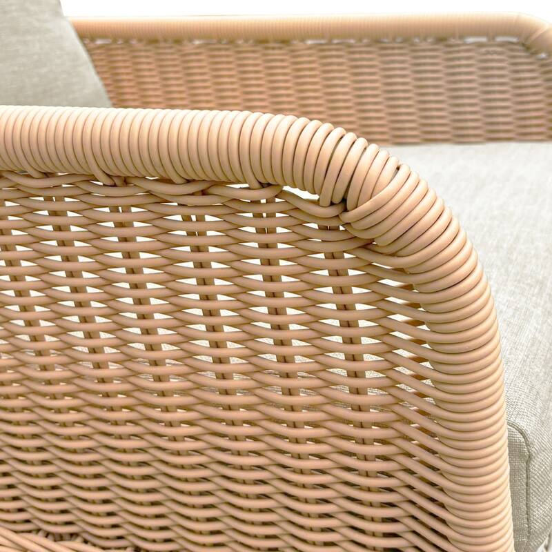 Indoor and Outdoor Wicker Rocking Chair with Cushions and Wooden Frame